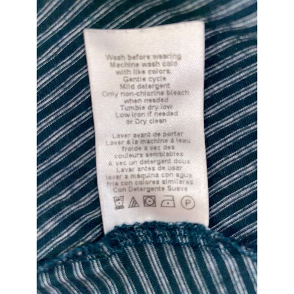 LED Cowl Neck‎ Tunic - Emerald Green w/Stripes - Size M - Made in USA - Soft! - Picture 7 of 8